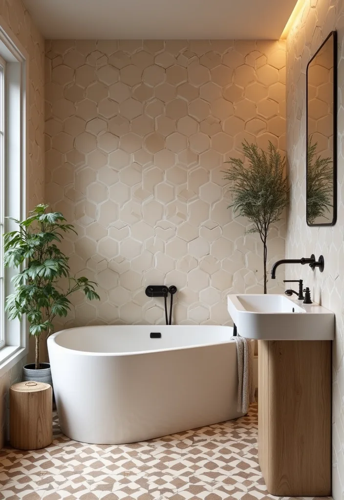 18 Beautiful Tile Bathroom Ideas for a Stunning Look - 15. Unique Shape Tiles