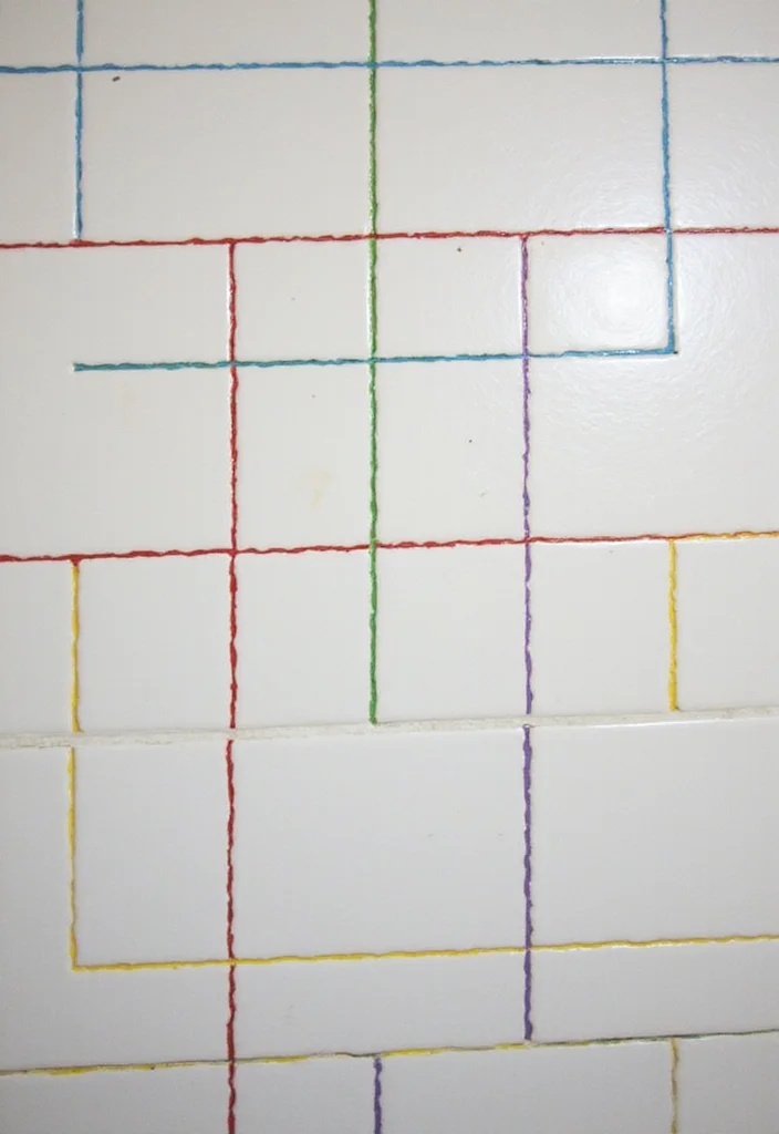 18 Beautiful Tile Bathroom Ideas for a Stunning Look - 17. Colorful Grout Lines