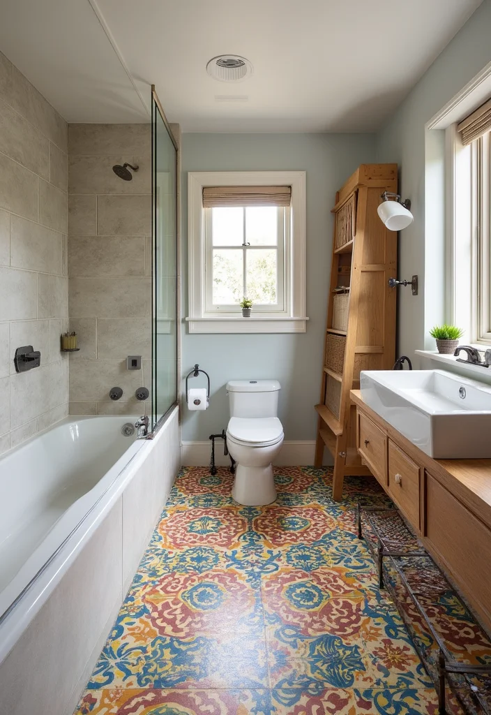 18 Beautiful Tile Bathroom Ideas for a Stunning Look - 5. Vintage Cement Tiles