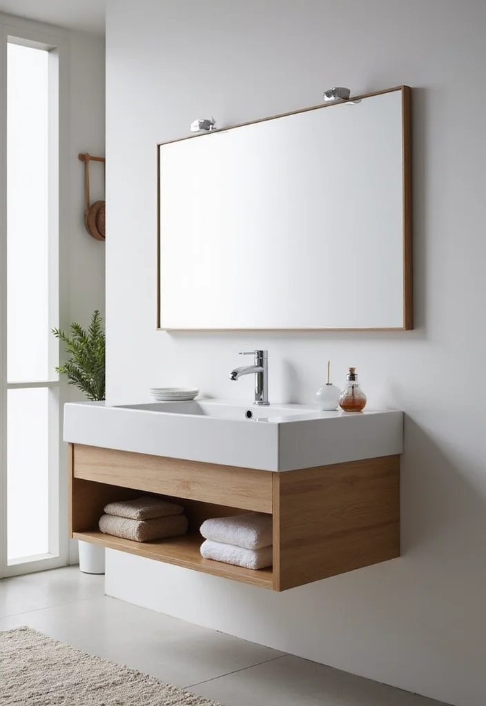 18 Modern Bathroom Vanity Ideas for Sleek Spaces - 1. Floating Vanities for an Airy Feel