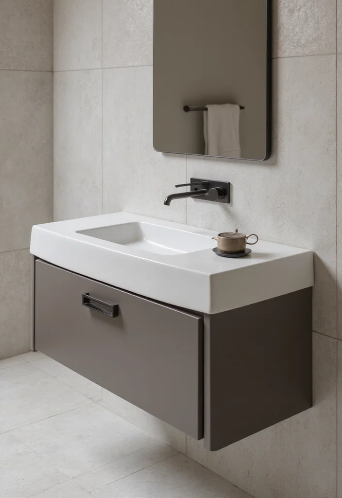 18 Modern Bathroom Vanity Ideas for Sleek Spaces - 14. Integrated Sink Vanities for a Seamless Look
