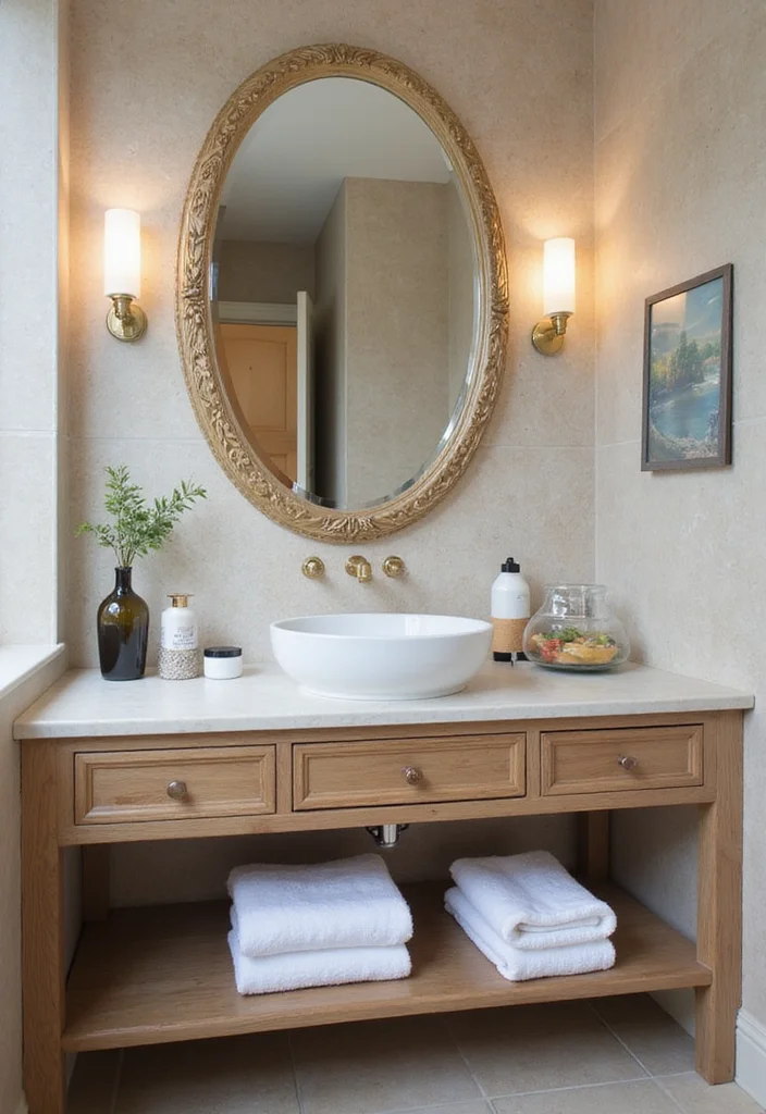 18 Modern Bathroom Vanity Ideas for Sleek Spaces - 16. Stylish Mirrors to Enhance Your Vanity