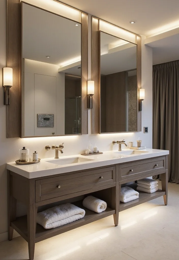 18 Modern Bathroom Vanity Ideas for Sleek Spaces - 2. Double Sink Vanities for Shared Spaces