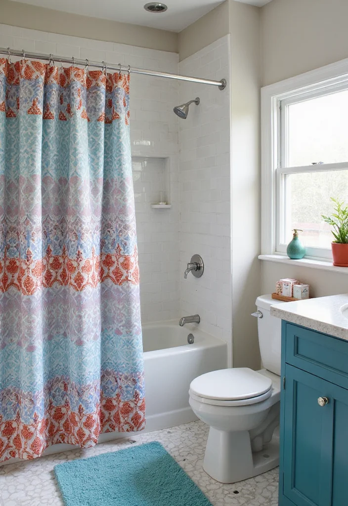 18 Shower Curtain Decor Ideas for Stylish Bathrooms - 14. Geometric Patterns