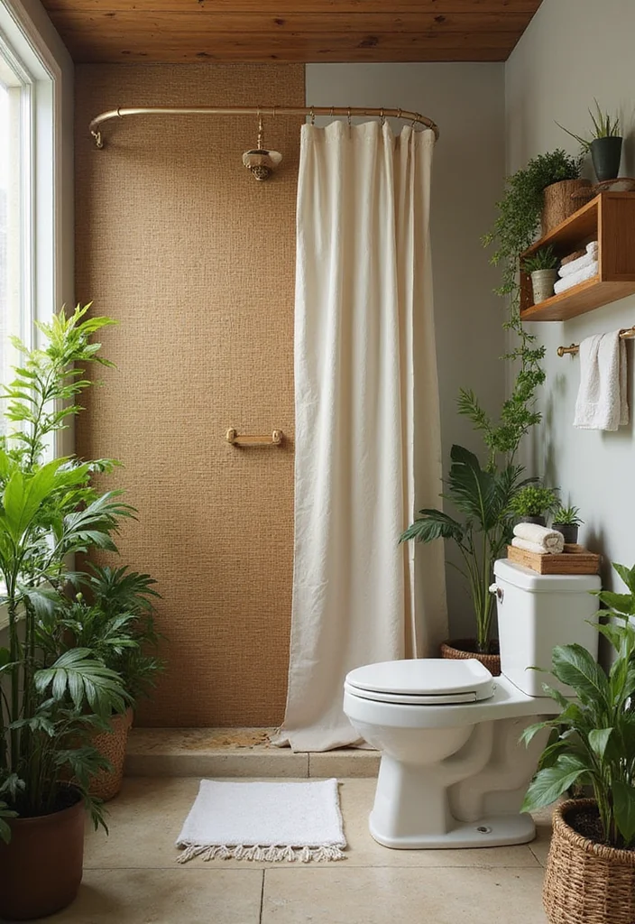 18 Shower Curtain Decor Ideas for Stylish Bathrooms - 3. Bamboo Bliss