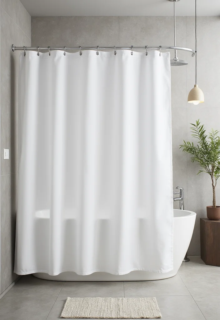 18 Shower Curtain Decor Ideas for Stylish Bathrooms - 9. Minimalist Designs