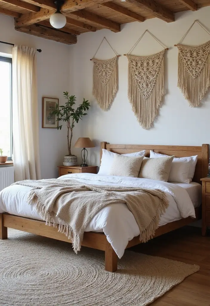 25 A-Frame Bedroom Ideas That Bring Cozy Cabin Vibes Indoors - 17. Macrame and Textiles