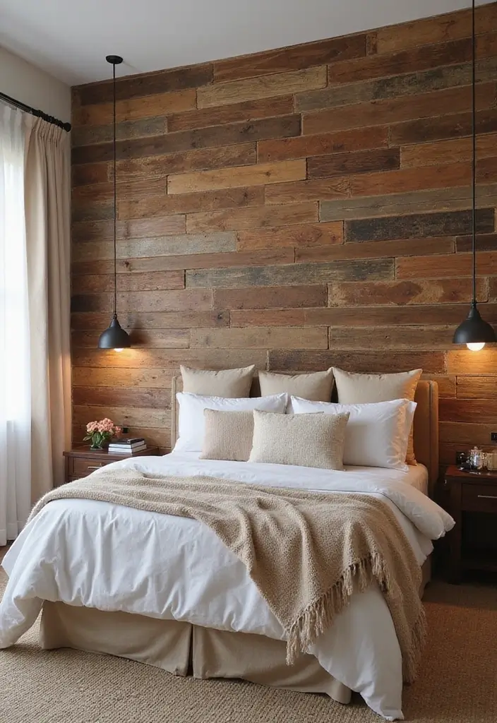 25 A-Frame Bedroom Ideas That Bring Cozy Cabin Vibes Indoors - 9. Reclaimed Wood Accent Walls