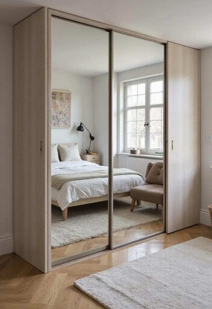 25 Bedroom Closet Door Ideas That Combine Function and Flair - 13. Dual-Purpose Doors