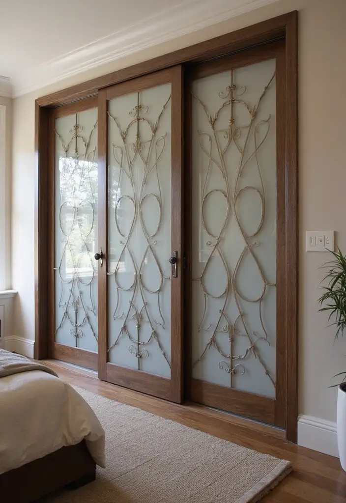 25 Bedroom Closet Door Ideas That Combine Function and Flair - 18. Decorative Grilles