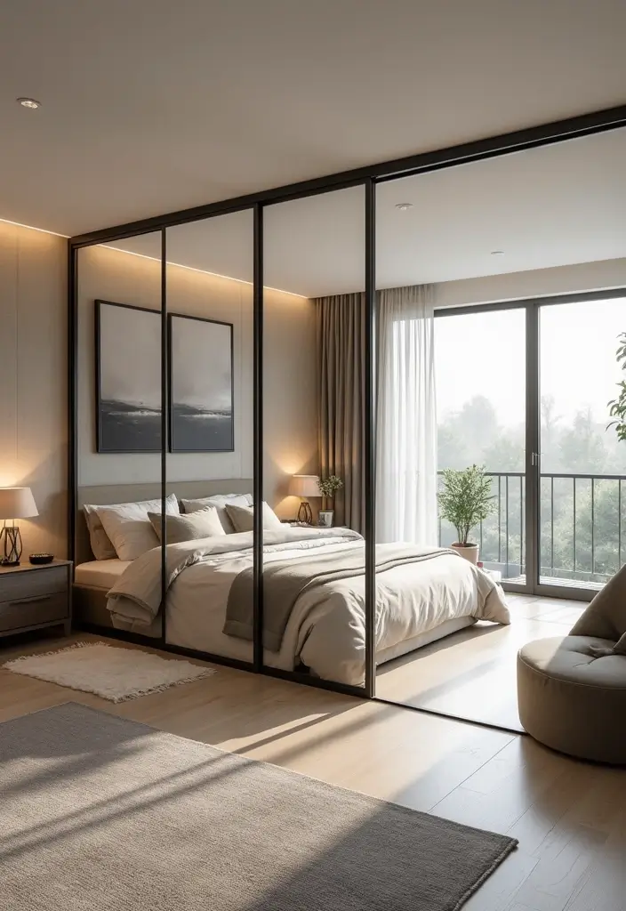 25 Bedroom Closet Door Ideas That Combine Function and Flair - 3. Mirrored Sliding Doors