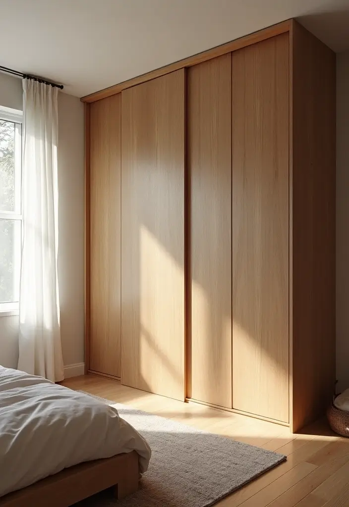 25 Bedroom Closet Door Ideas That Combine Function and Flair - 5. Textured Wooden Panels