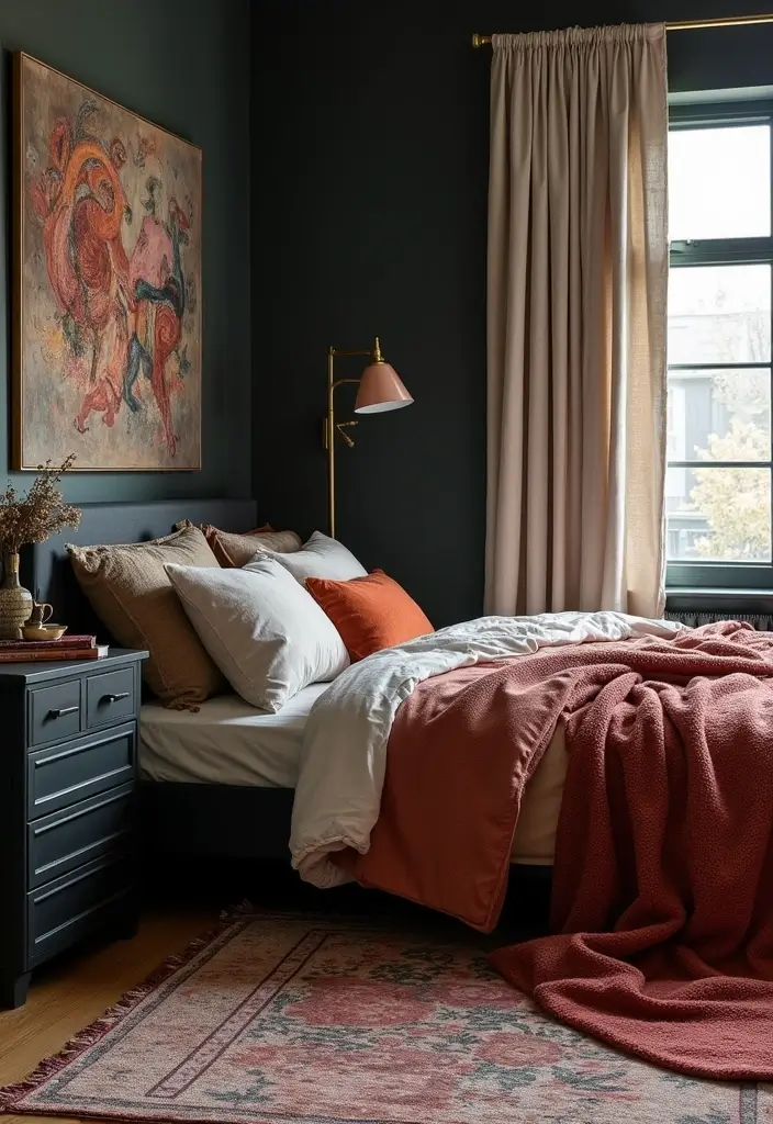 25 Bedroom Ideas with Black Furniture That Look Modern and Luxurious - 22. Creative Use of Textiles