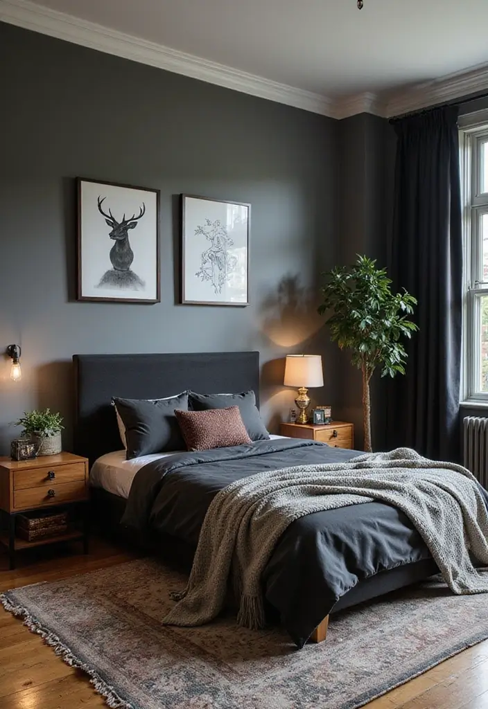 25 Bedroom Ideas with Black Furniture That Look Modern and Luxurious - 25. Mixing Styles with Black Furniture