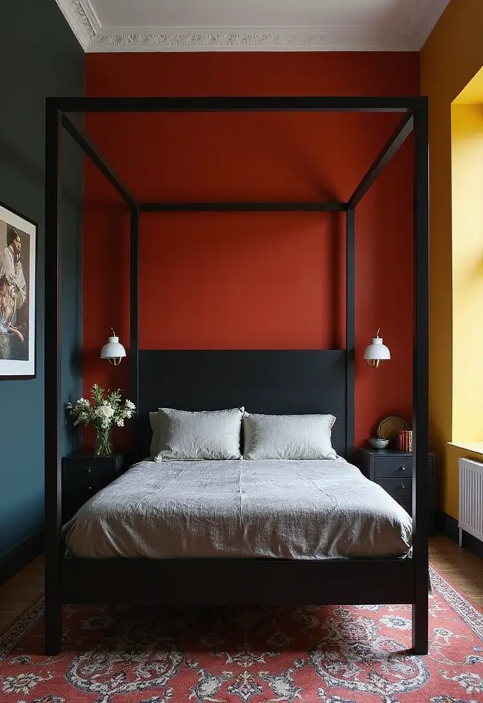 25 Black Canopy Bedroom Ideas That Add Drama and Elegance - 10. Bold Contrast