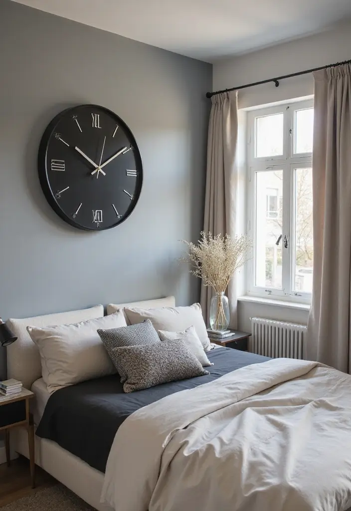 25 Black and Silver Bedroom Ideas That Feel Glamorous & Modern - 16. Black and Silver Clocks