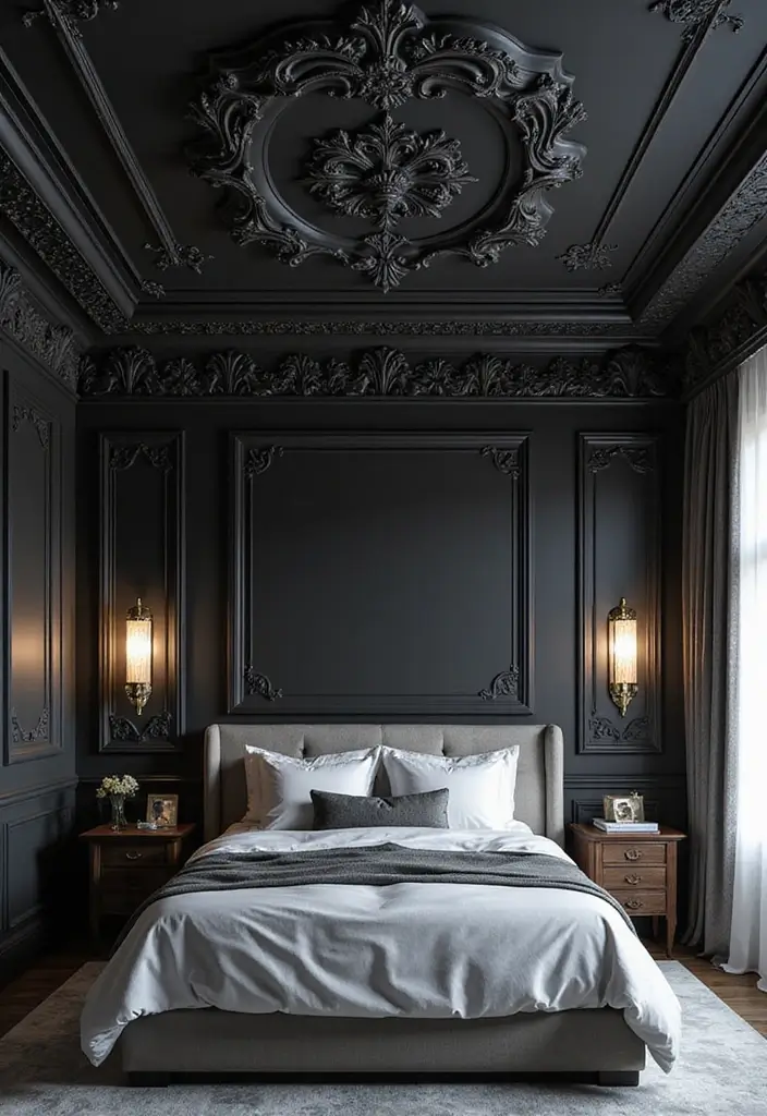 25 Black and Silver Bedroom Ideas That Feel Glamorous & Modern - 9. Unique Black and Silver Ceiling Designs