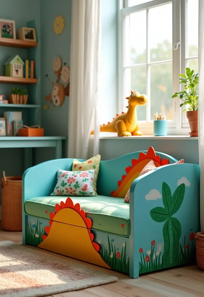 25 Boys Dinosaur Bedroom Ideas for a Roaring Good Time - 16. Multifunctional Dino Toy Box