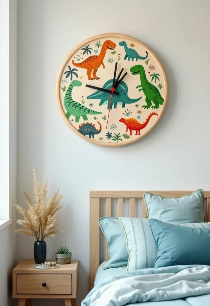 25 Boys Dinosaur Bedroom Ideas for a Roaring Good Time - 18. Dino Themed Clocks