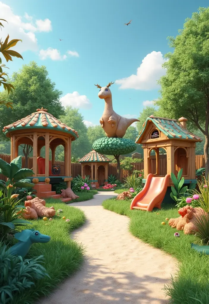 25 Boys Dinosaur Bedroom Ideas for a Roaring Good Time - 21. Dino-Themed Outdoor Space