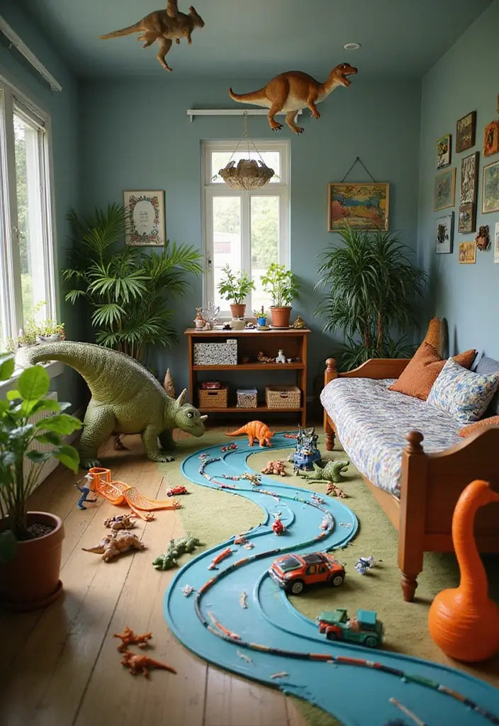 25 Boys Dinosaur Bedroom Ideas for a Roaring Good Time - 24. Interactive Dino Play Zones