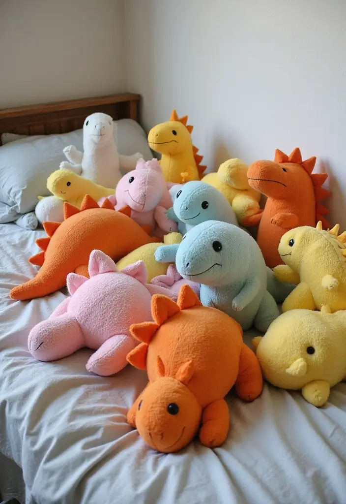 25 Boys Dinosaur Bedroom Ideas for a Roaring Good Time - 6. Dino-shaped Pillows