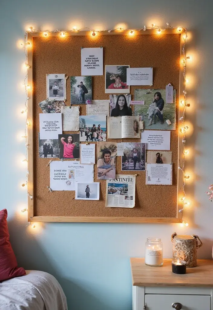 25 Bulletin Board Ideas Bedroom That Keep You Inspired Daily - 1. The Colorful Collage Board