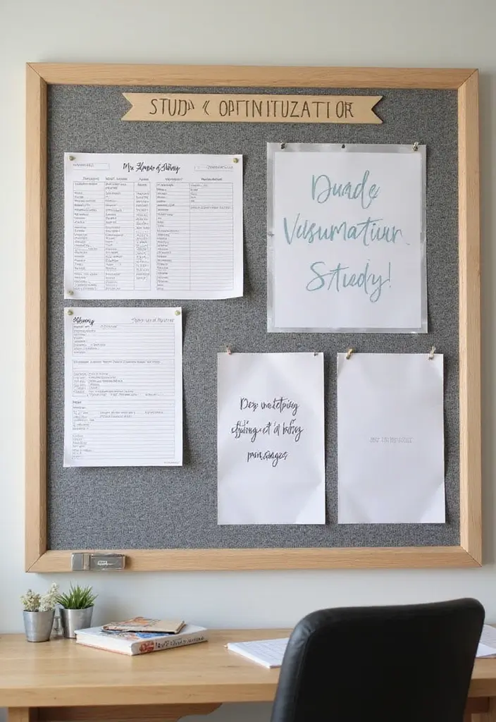 25 Bulletin Board Ideas Bedroom That Keep You Inspired Daily - 14. The Organized Study Zone Board