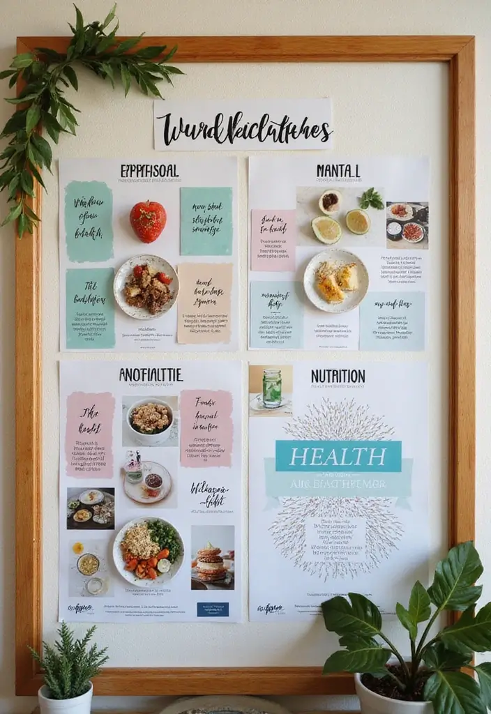 25 Bulletin Board Ideas Bedroom That Keep You Inspired Daily - 15. The Holistic Wellness Board