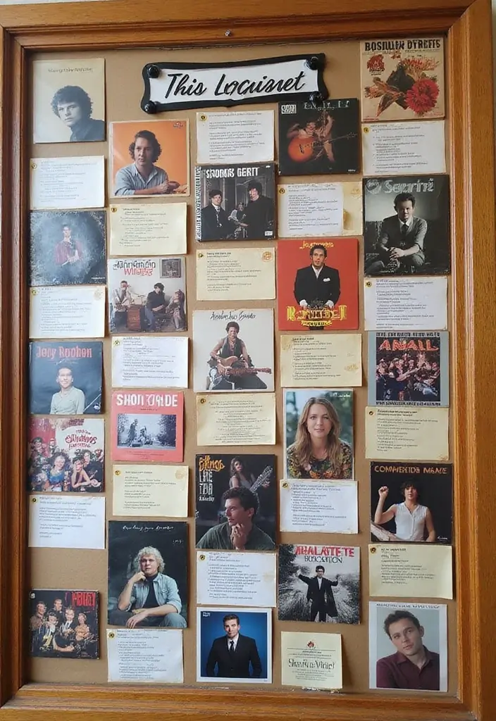 25 Bulletin Board Ideas Bedroom That Keep You Inspired Daily - 19. The Music Inspiration Board