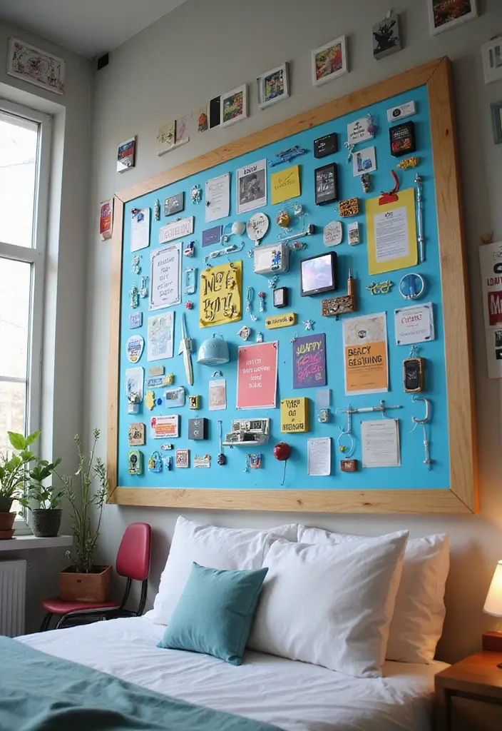 25 Bulletin Board Ideas Bedroom That Keep You Inspired Daily - 23. The Tech-Savvy Board