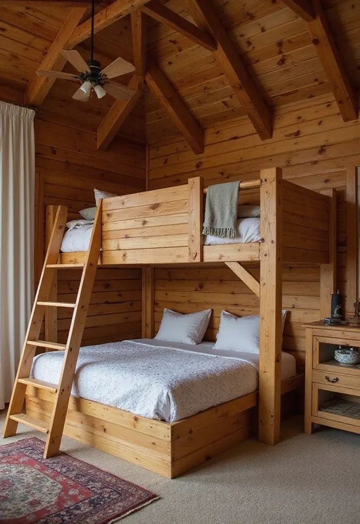 25 Farm Bedroom Ideas for Boys That Bring Country Vibes Indoors - 1. Wooden Cabin Bed