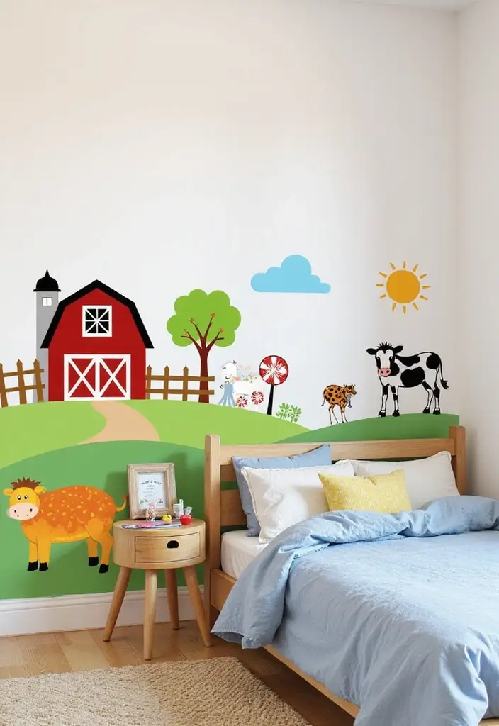 25 Farm Bedroom Ideas for Boys That Bring Country Vibes Indoors - 12. Creative Wall Decals