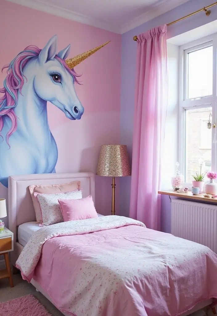 25 Kids Room Ideas for Girls Bedroom That Feel Magical - 2. Dreamy Unicorn Paradise