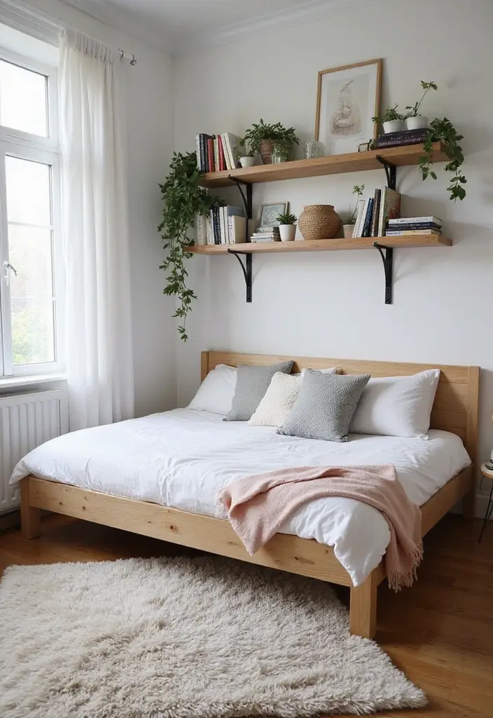 25 Malm Bedroom Ideas White That Feel Simple & Scandinavian - 10. Open Shelving