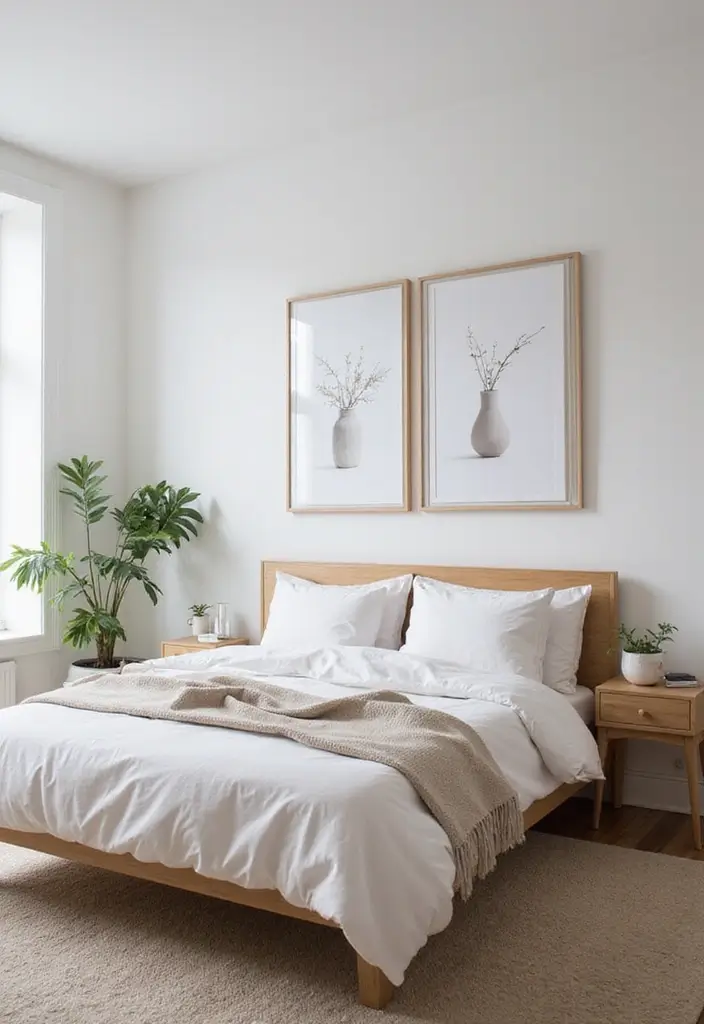 25 Malm Bedroom Ideas White That Feel Simple & Scandinavian - 20. Simplistic Art Work