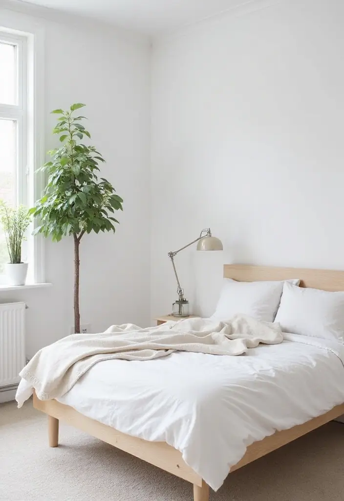 25 Malm Bedroom Ideas White That Feel Simple & Scandinavian - 3. Minimalist Greenery