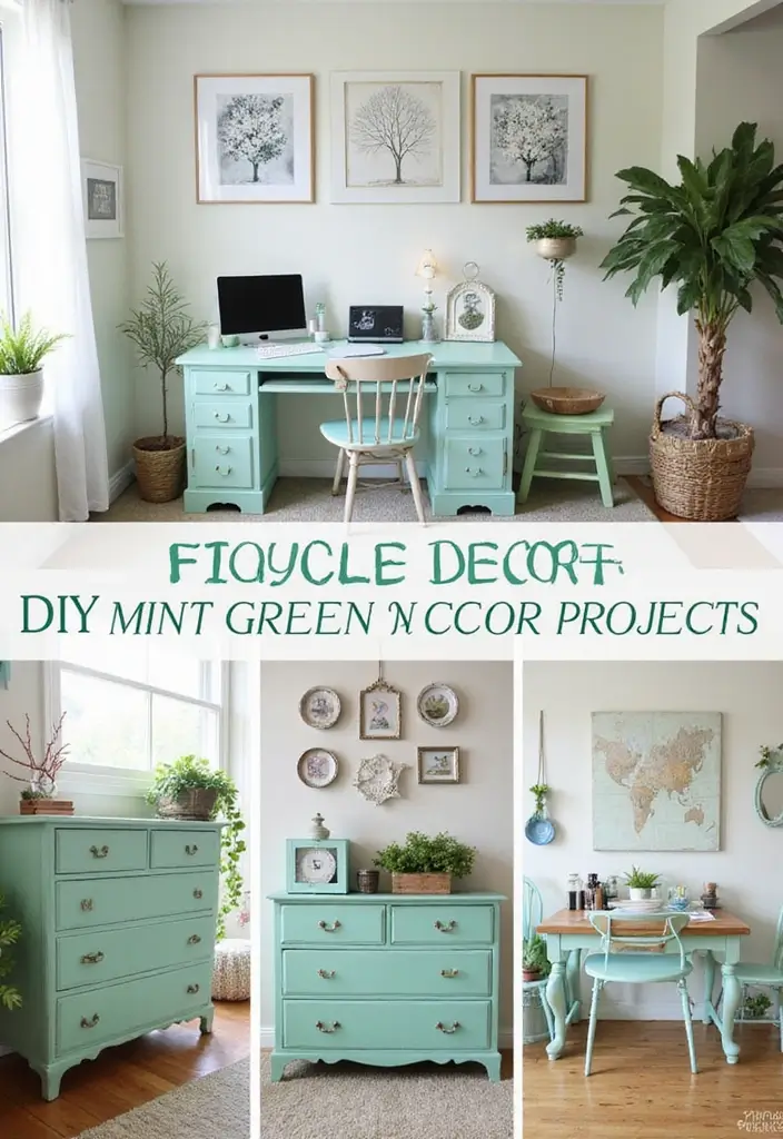 25 Mint Green Bedroom Ideas That Feel Cool & Refreshing - 11. Mint Green DIY Decor