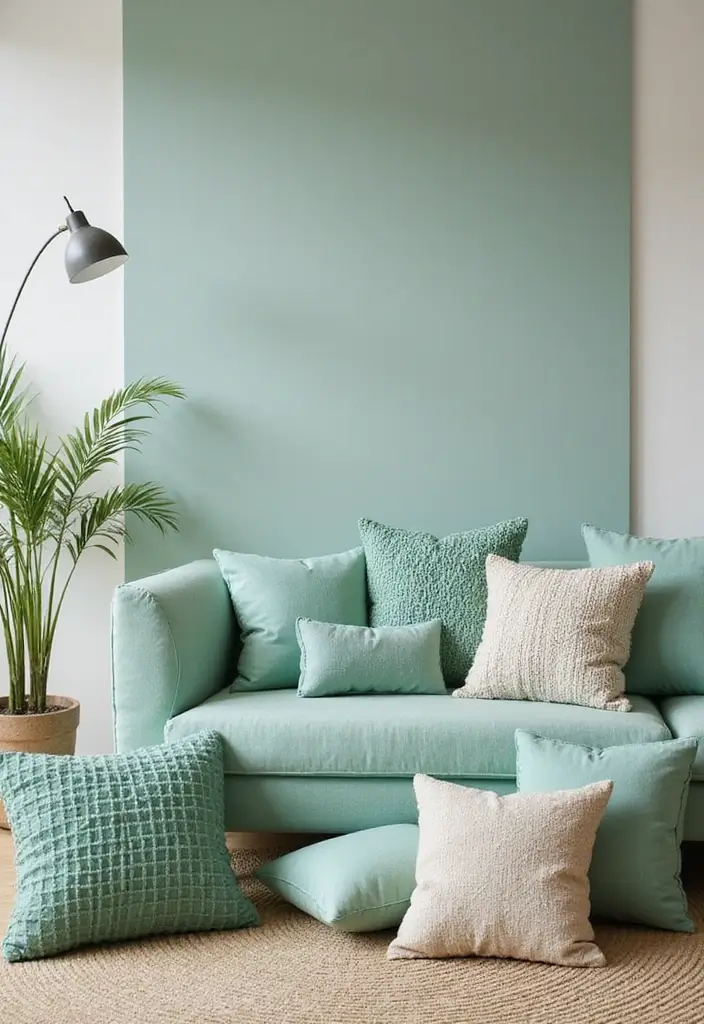 25 Mint Green Bedroom Ideas That Feel Cool & Refreshing - 4. Mint Green Throw Pillows