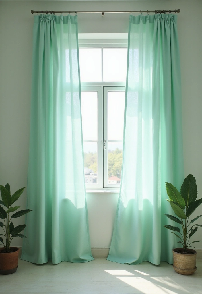 25 Mint Green Bedroom Ideas That Feel Cool & Refreshing - 7. Mint Green Curtains