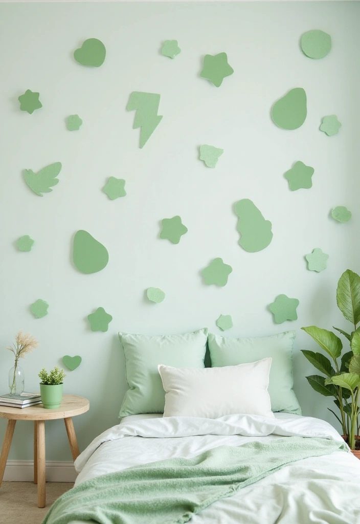 25 Pastel Green Bedroom Ideas That Are Soft and Soothing - 14. Pastel Green Wall Decals
