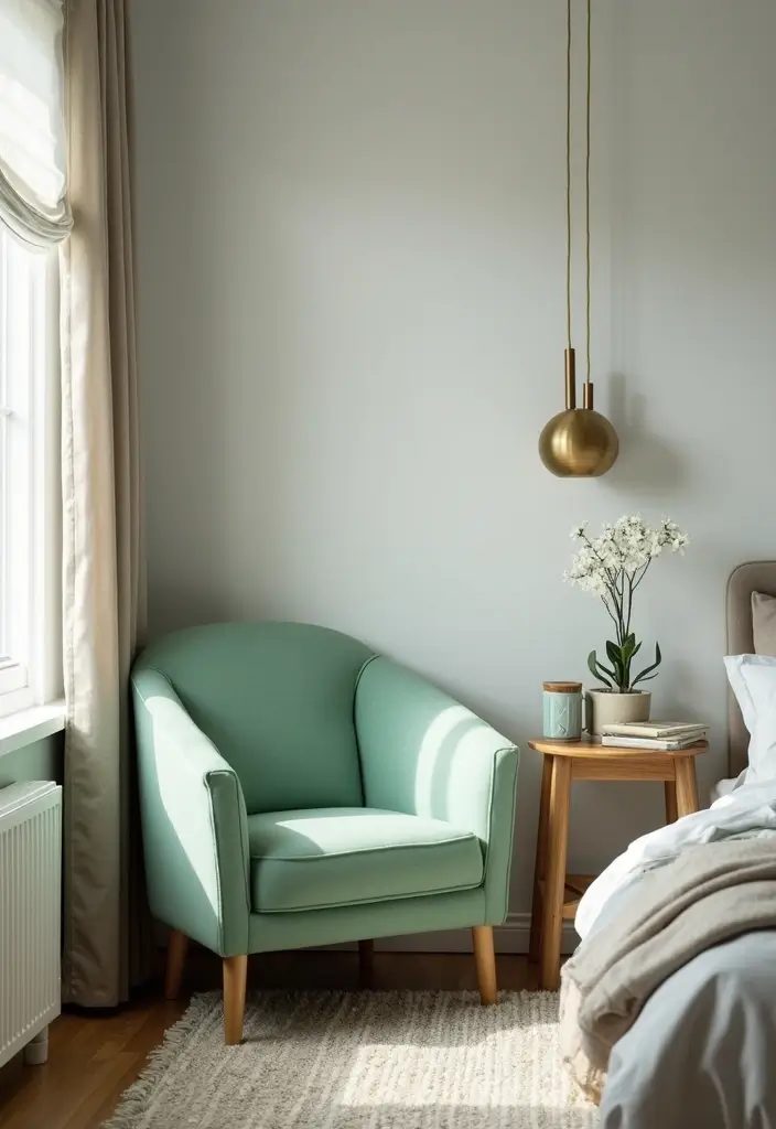 25 Pastel Green Bedroom Ideas That Are Soft and Soothing - 7. Pastel Green Accent Chairs
