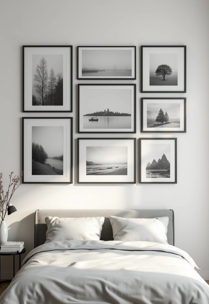 25 Picture Wall Ideas Bedroom Aesthetic Black and White That Inspire You - 1. Classic Black and White Photography