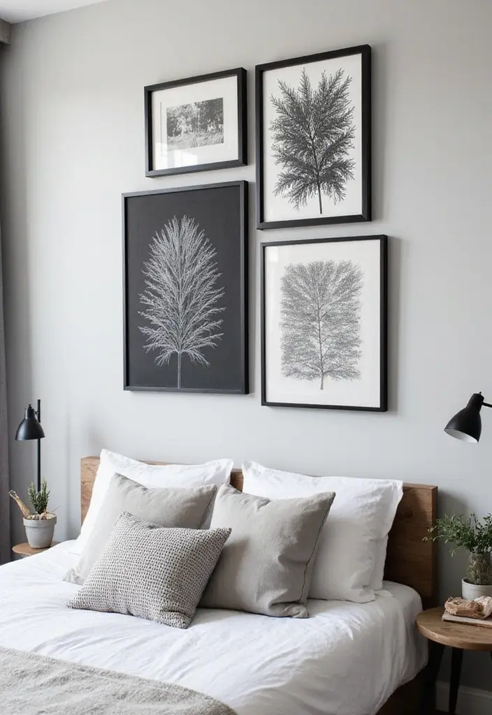 25 Picture Wall Ideas Bedroom Aesthetic Black and White That Inspire You - 21. Minimalist Art with Texture
