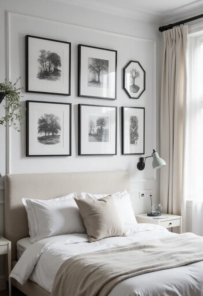 25 Picture Wall Ideas Bedroom Aesthetic Black and White That Inspire You - 24. Black and White Sketches