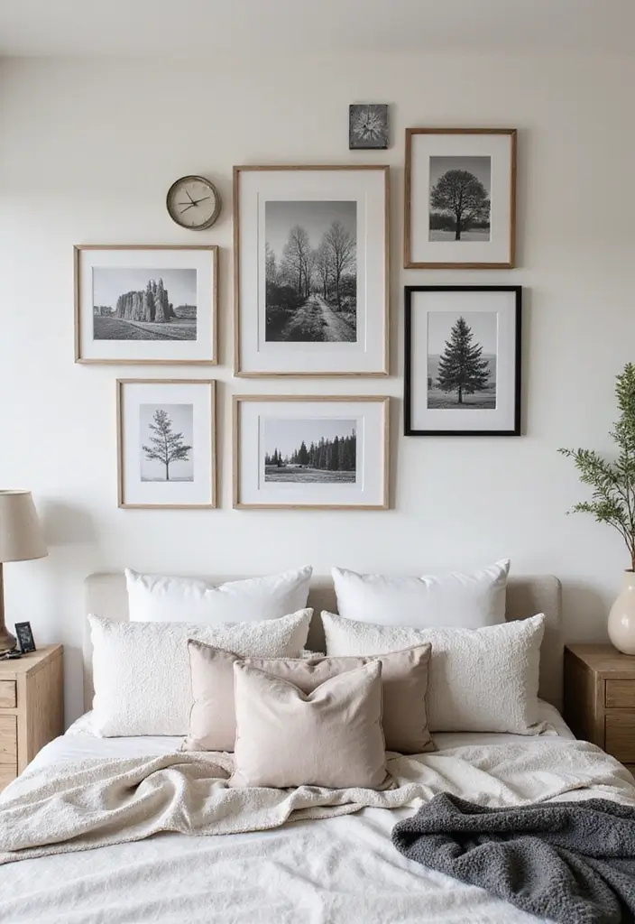 25 Picture Wall Ideas Bedroom Aesthetic Black and White That Inspire You - 25. Seasonal Photo Displays