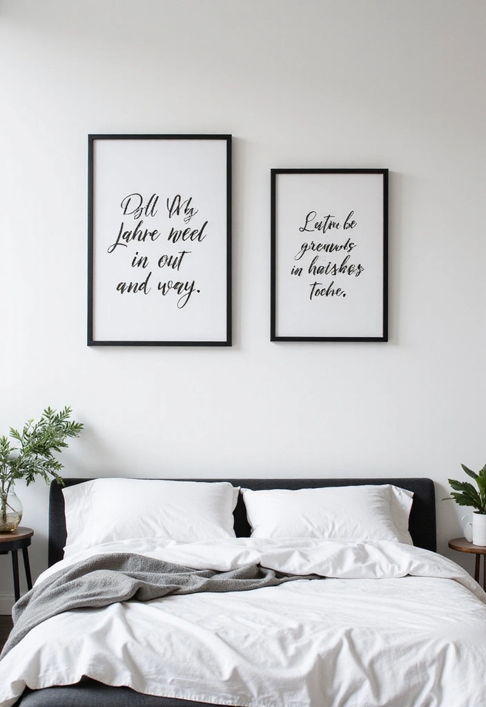 25 Picture Wall Ideas Bedroom Aesthetic Black and White That Inspire You - 3. Inspirational Quotes in Elegant Fonts