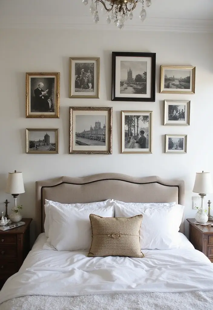 25 Picture Wall Ideas Bedroom Aesthetic Black and White That Inspire You - 9. Vintage Black and White Prints
