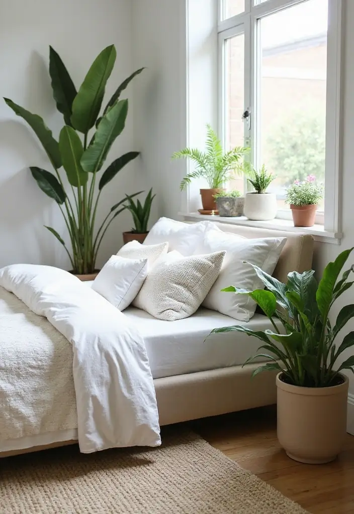 25 Queen Size Bedroom Ideas That Feel Luxe & Spacious - 13. Use of Plants