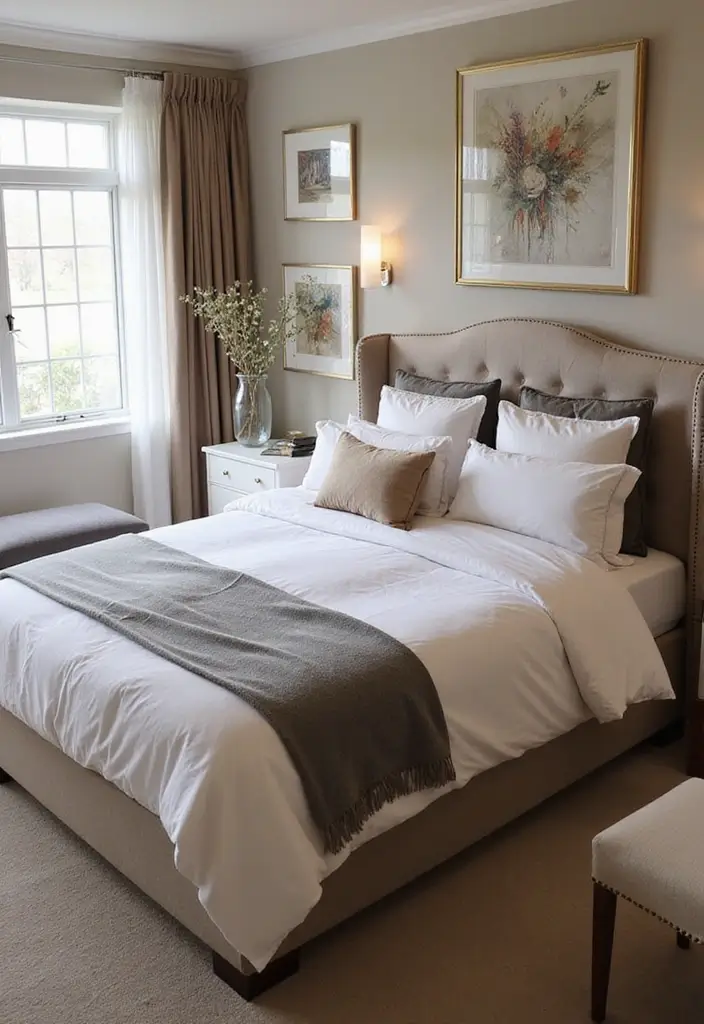 25 Queen Size Bedroom Ideas That Feel Luxe & Spacious - 16. Stylish Bedding Choices